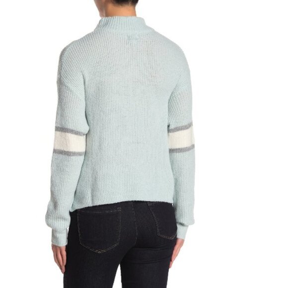 John + Jenn Varsity Stripe Mock Neck Sweater - Picture 2 of 6